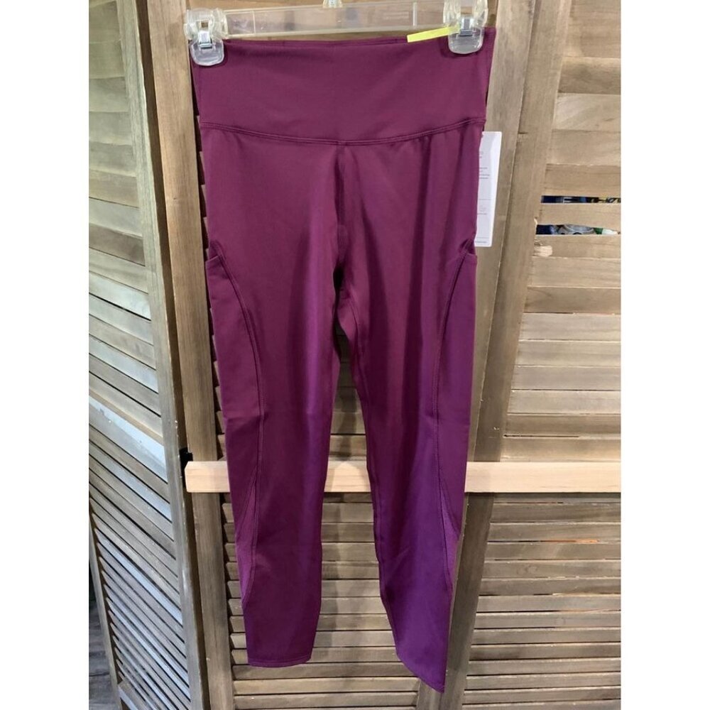 NWT All in Motion High Rise 7/8 Leggings Gym Yoga Workout Maroon Women's Size XS